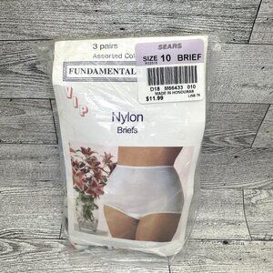 Brand‎ New Sears Fundamentals Size 10 Women's Size 10 Nylon Briefs (3 in pack)